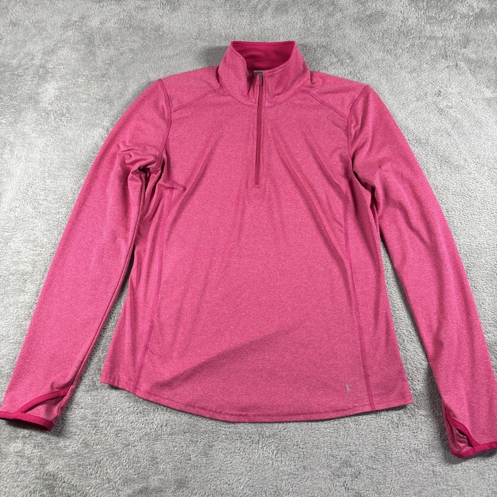 Danskin Now Women's Pink Running Top Mock Neck Thumbholes Size S (4-6)